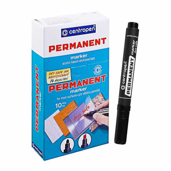 Маркер перманентный Centropen 2-3мм черный 0827/068