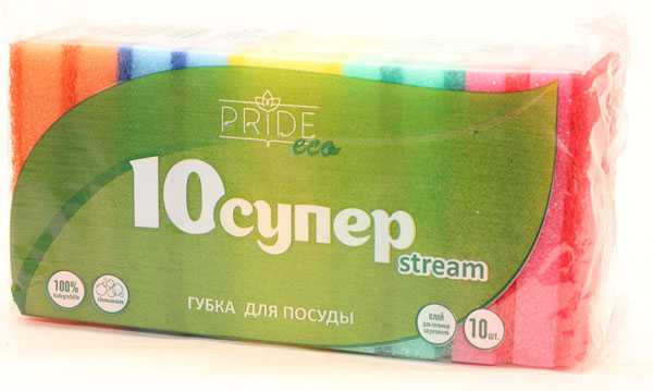 "Губка Супер ""Stream"" с чист. слоем (10шт/30уп)"
