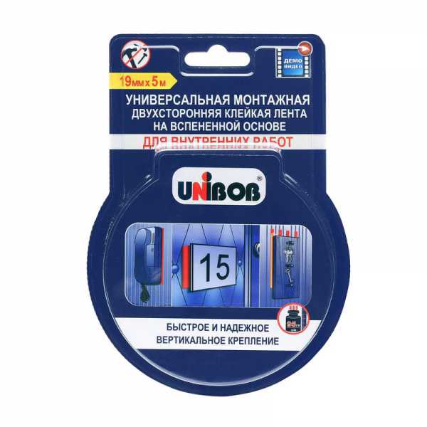 Скотч 2-х сторонний д/вн 19мм*5м (28шт) UNIBOBпена