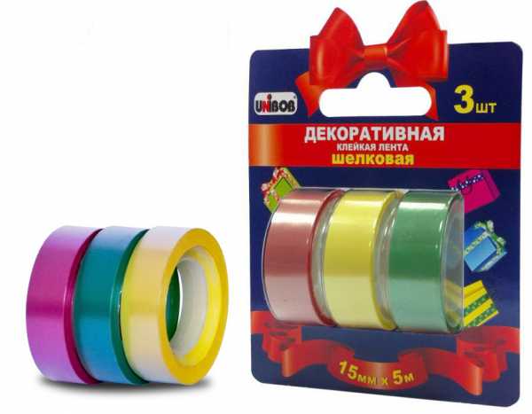 Кл. лента декоративная шел UNIBOB 15мм*5м (3шт) 4052/72