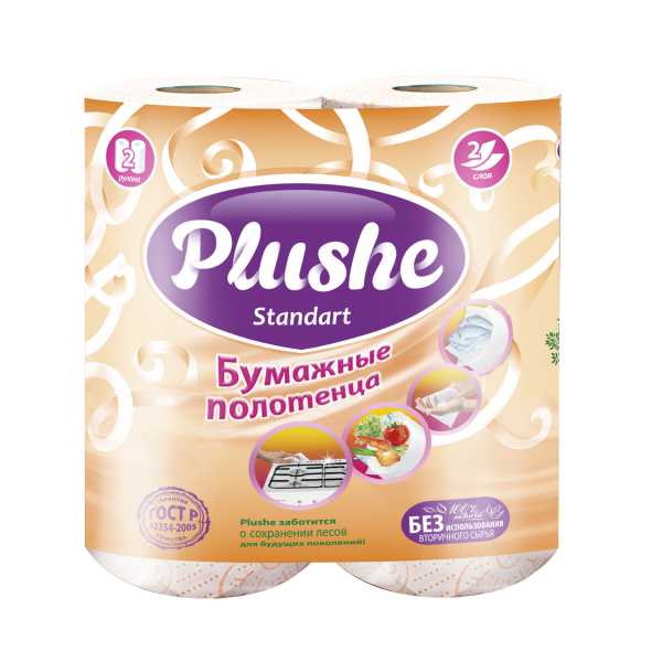 "Полотенце бумажное  ""PLUSHE ""Стандарт"" (2рул/12уп)"