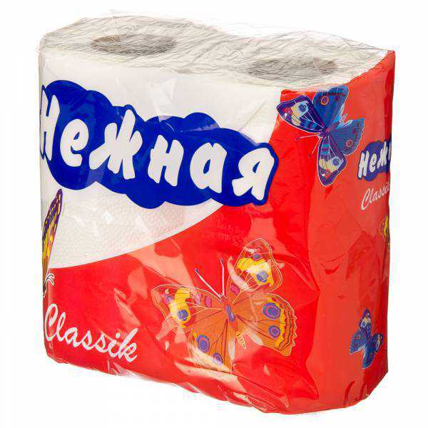 "Бумага туалетная ""НЕЖНАЯ"" 4-х рул. КЛАССИКА"