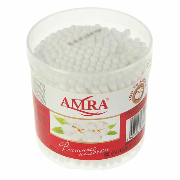 Ватные палочки AMRA (цилиндр) (200шт)