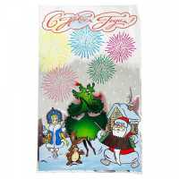 Пакет фольгированный 25*40см "Танцующая елочка"(1000) 4002/3