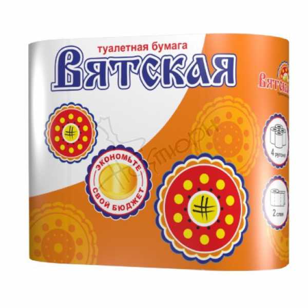 Бумага туалетная "ВЯТСКАЯ" 2-х сл. 4/12