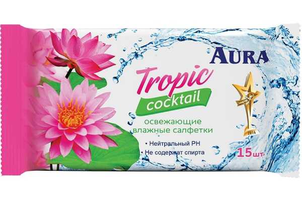 Салфетка влажная Аура 15шт